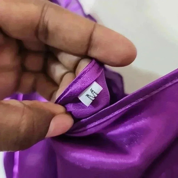 ROYAL Purple Satin Slip dress. Size Medium - Picture 4 of 5